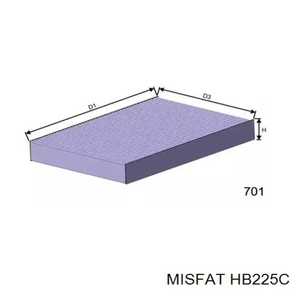 Фильтр салона HB225C Misfat