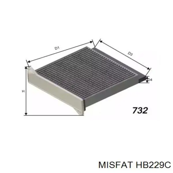 Фильтр салона HB229C Misfat