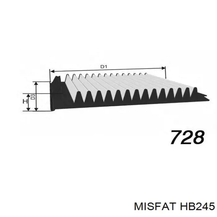 Фильтр салона HB245 Misfat