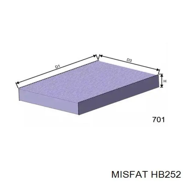 Фильтр салона HB252 Misfat