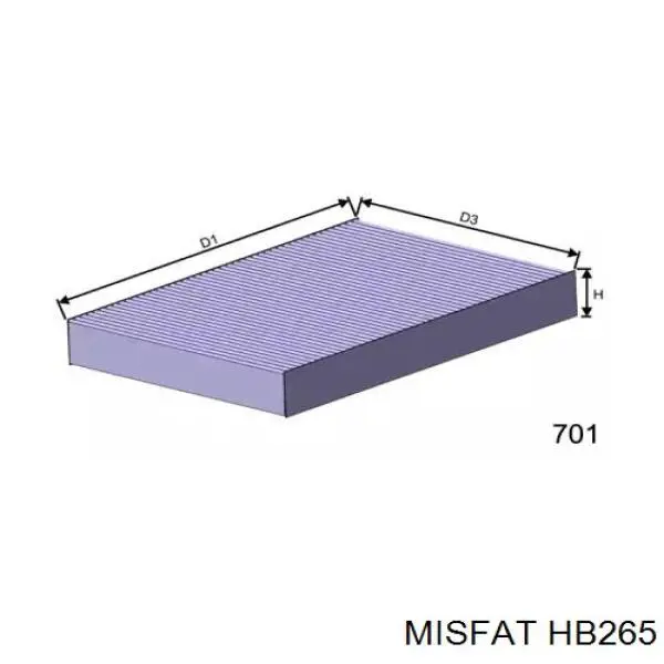 Фильтр салона HB265 Misfat