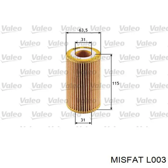 L003 Misfat Масляный фильтр двигателя