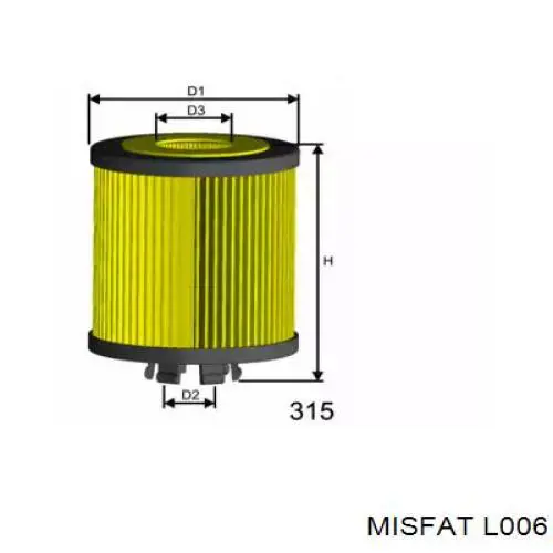 L006 Misfat масляный фильтр