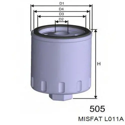 Filtro de aceite L011A Misfat