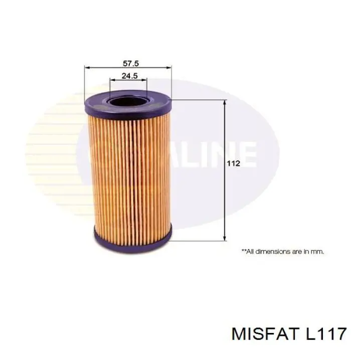 L117 Misfat Масляный фильтр двигателя