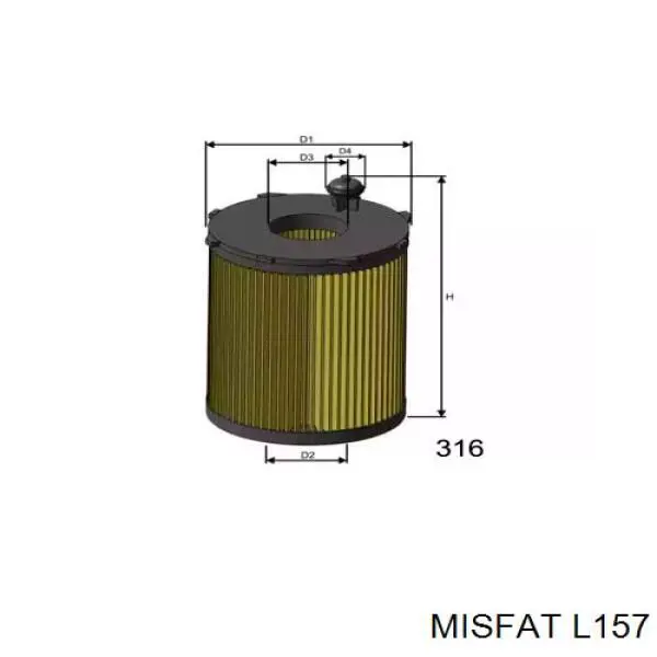 L157 Misfat filtro de óleo