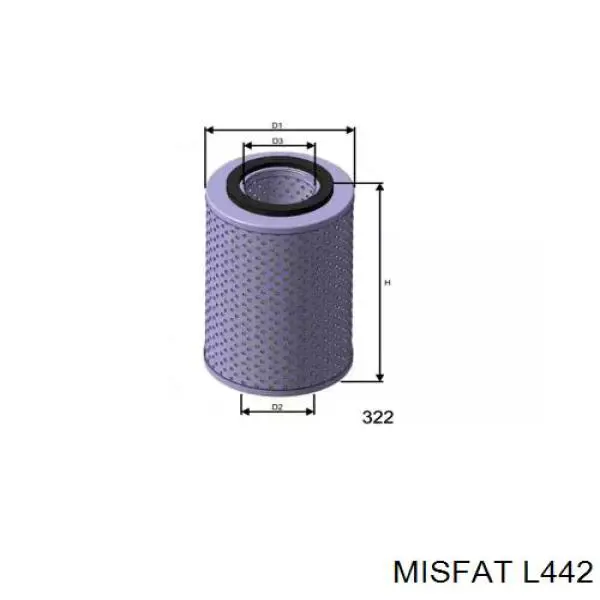 L442 Misfat масляный фильтр