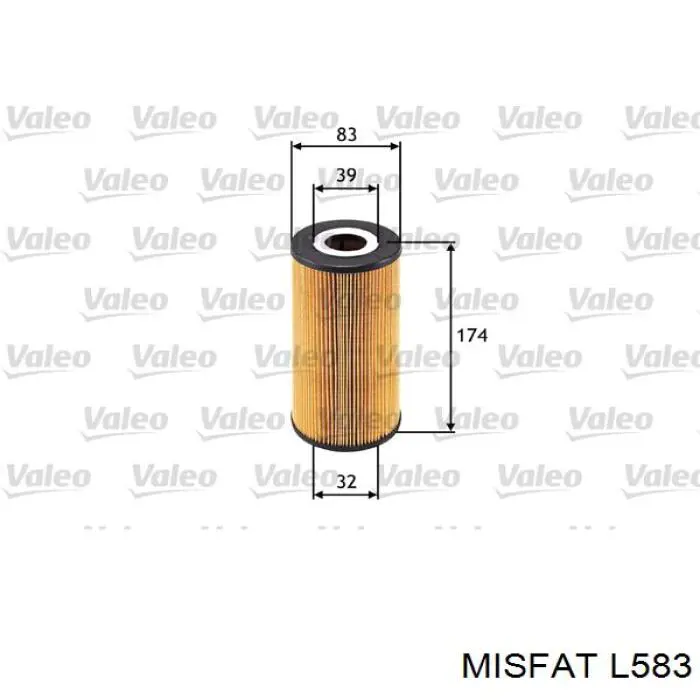 L583 Misfat Масляный фильтр двигателя