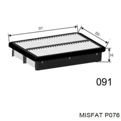 Воздушный фильтр P076 Misfat