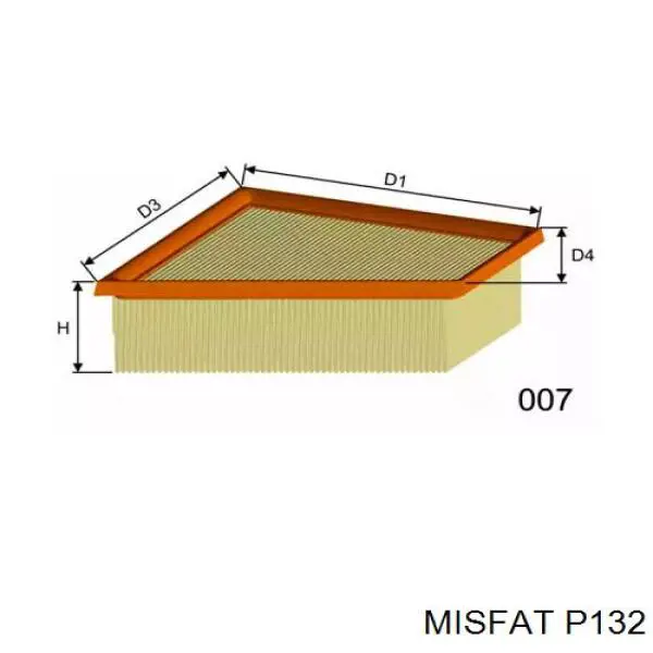 Воздушный фильтр P132 Misfat