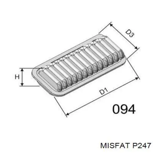 Воздушный фильтр P247 Misfat