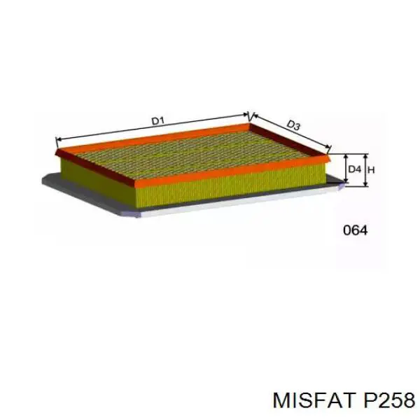 Воздушный фильтр P258 Misfat