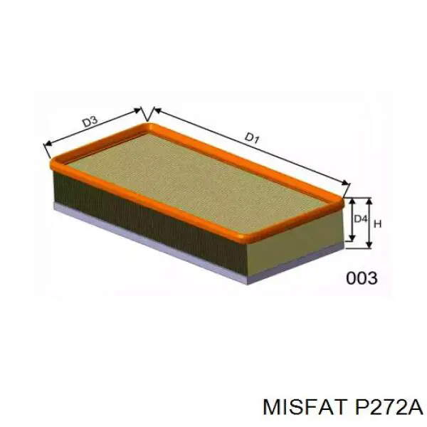 Воздушный фильтр P272A Misfat