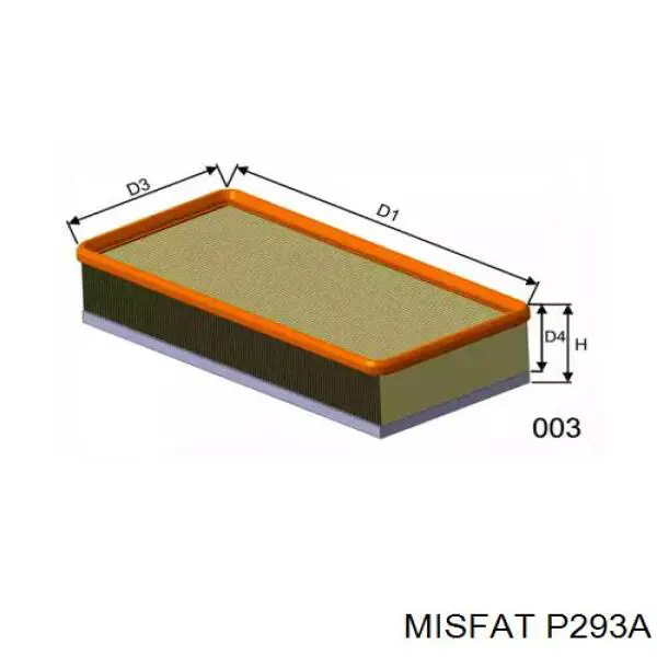 Воздушный фильтр P293A Misfat