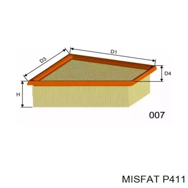 P411 Misfat воздушный фильтр