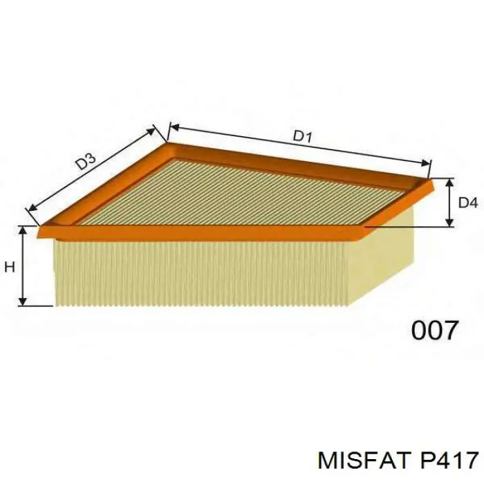 Воздушный фильтр P417 Misfat