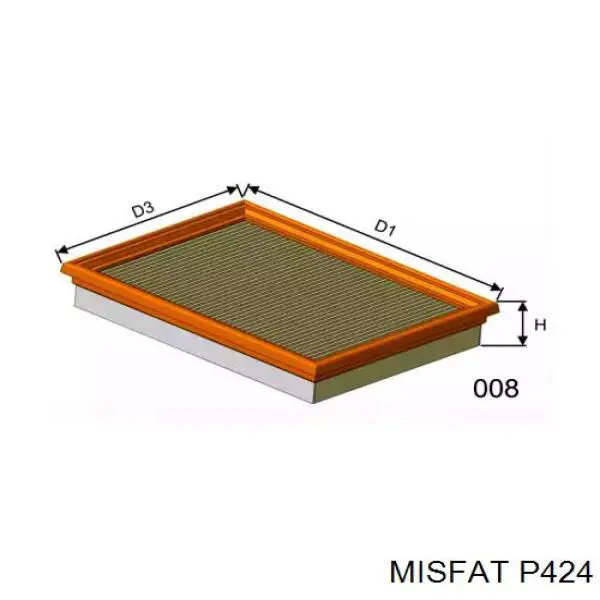 Воздушный фильтр P424 Misfat