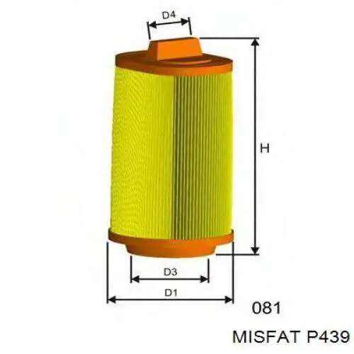 Элемент воздушного фильтра Misfat P439 цена, от 35.26 USD