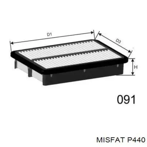 Воздушный фильтр P440 Misfat