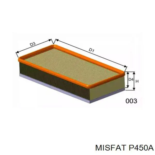 Воздушный фильтр P450A Misfat