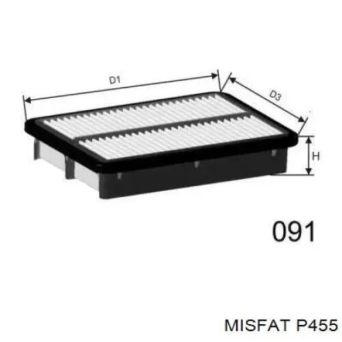 Воздушный фильтр P455 Misfat