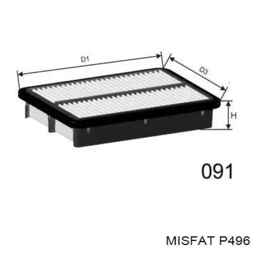 Воздушный фильтр P496 Misfat