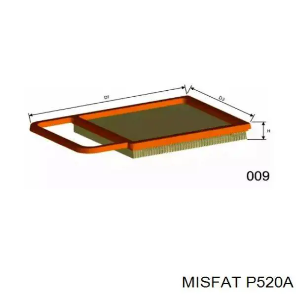 Воздушный фильтр P520A Misfat