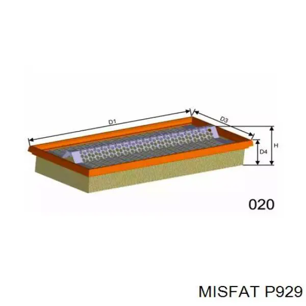 Воздушный фильтр P929 Misfat