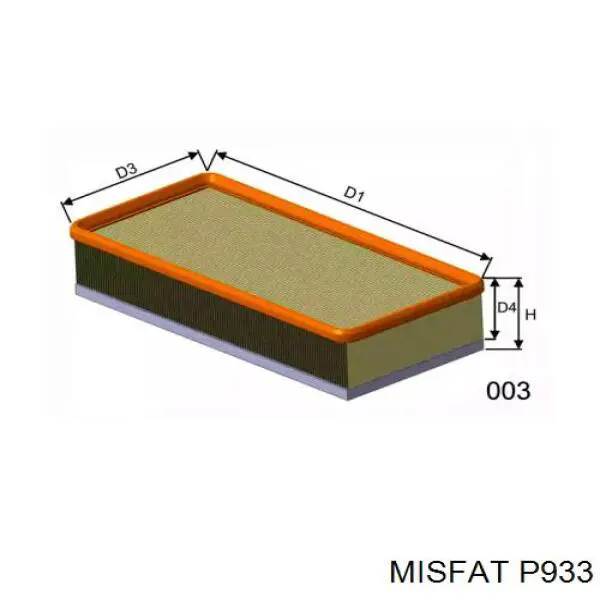 Воздушный фильтр P933 Misfat