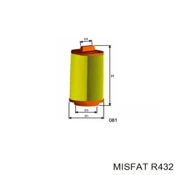 R432 Misfat воздушный фильтр