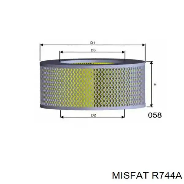 Воздушный фильтр R744A Misfat