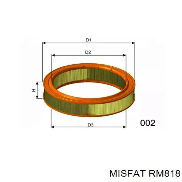 Воздушный фильтр RM818 Misfat