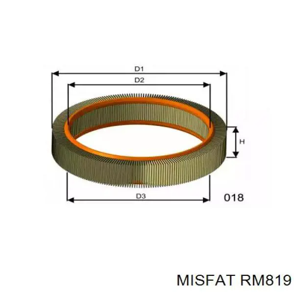 Воздушный фильтр RM819 Misfat