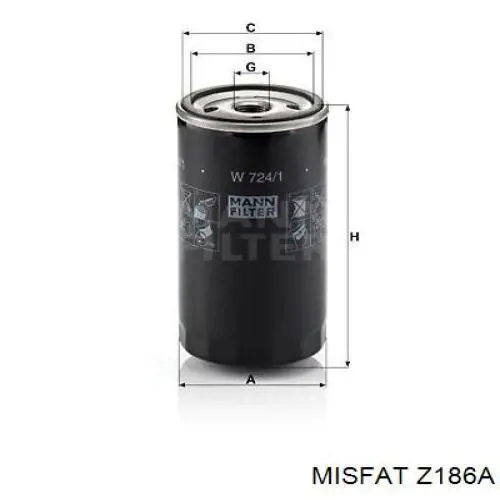 Z186A Misfat масляный фильтр