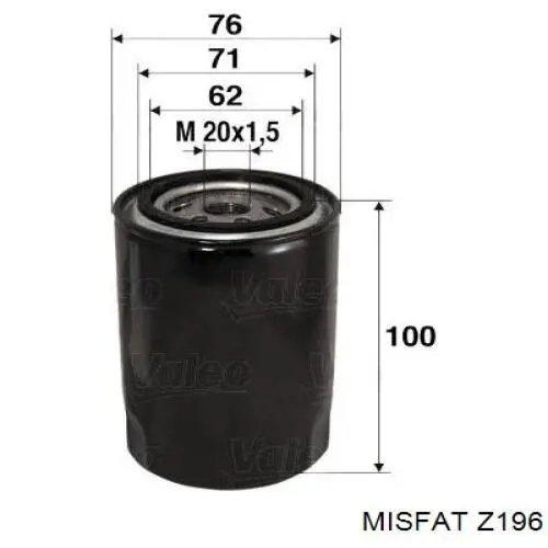 Z196 Misfat масляный фильтр