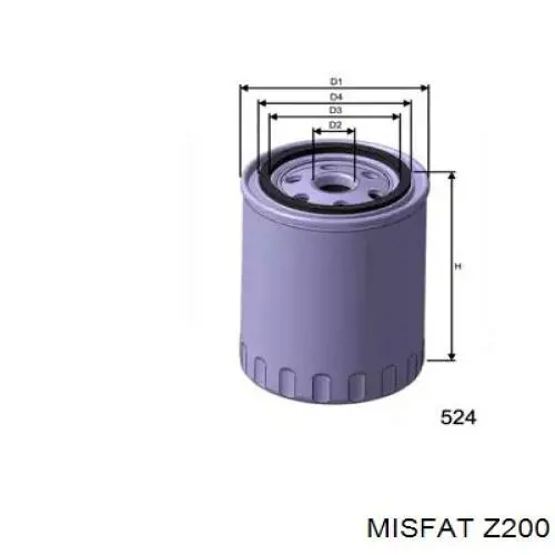 Масляный фильтр Z200 Misfat