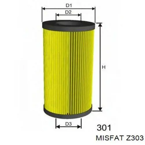 Z303 Misfat Масляный фильтр двигателя