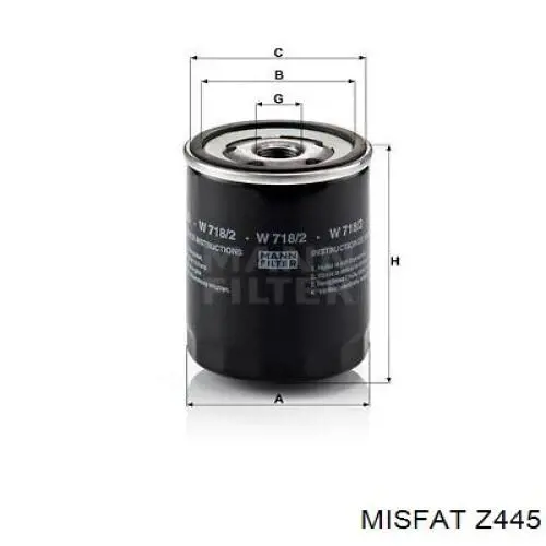Z445 Misfat масляный фильтр