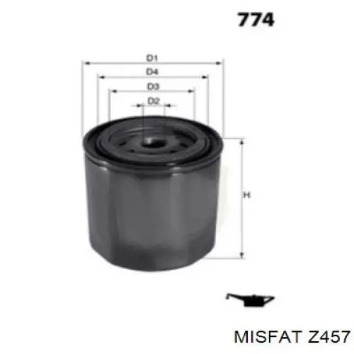 Фильтр масляный Misfat Z457