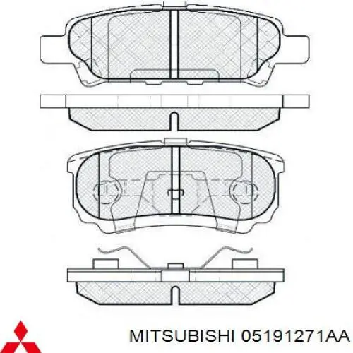 Задние тормозные колодки 05191271AA Mitsubishi