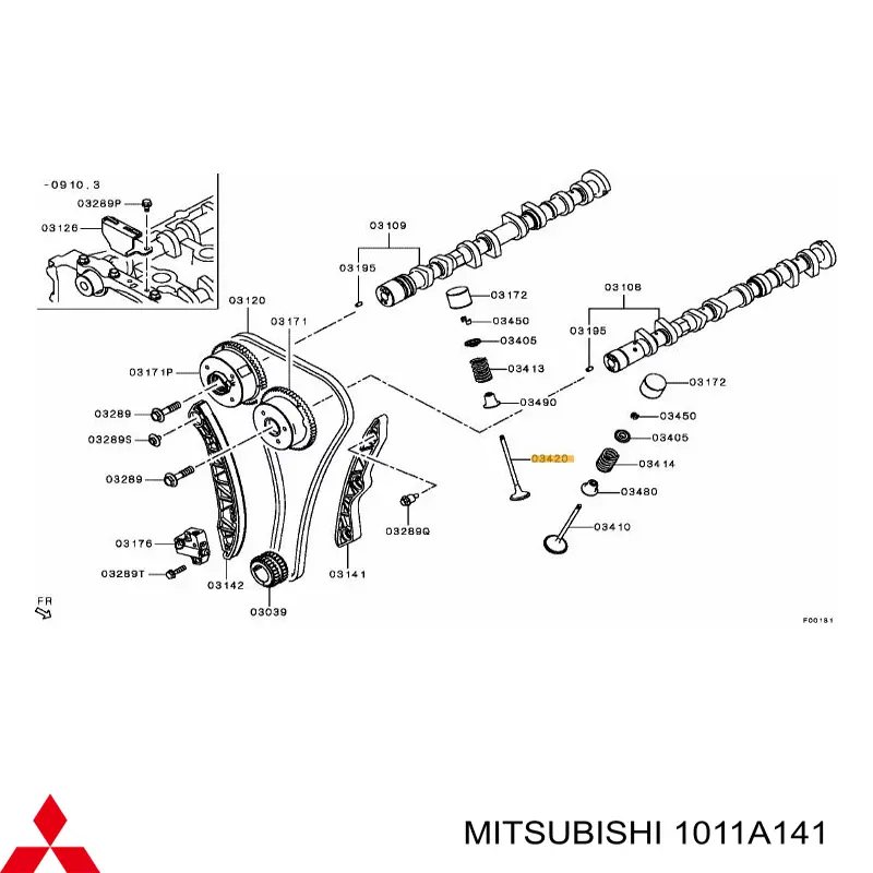 1011A141 Mitsubishi клапан выпускной