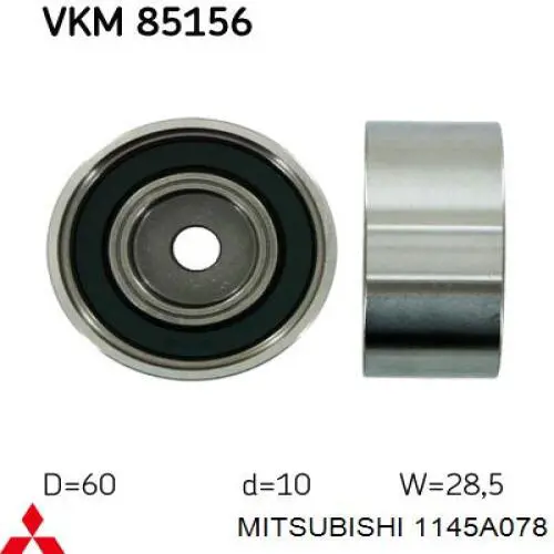 1145A078 Mitsubishi rolo parasita da correia do mecanismo de distribuição de gás