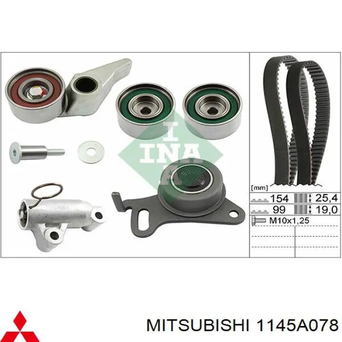 Compre 1145A078 Mitsubishi Rolo parasita da correia do mecanismo de distribuição de gás