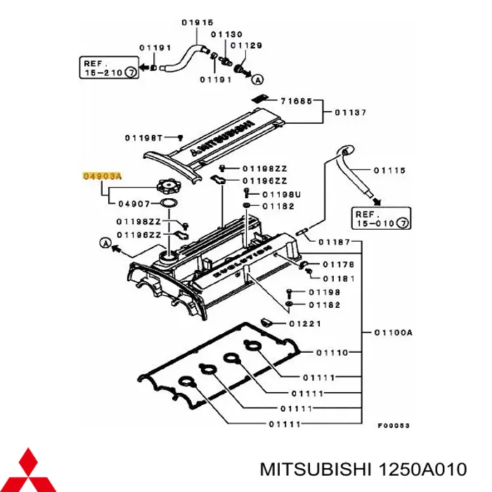 Крышка маслозаливной горловины на Mitsubishi Lancer CY, CZ