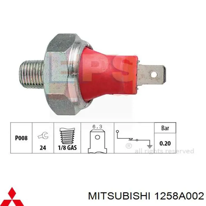 1258A002 Mitsubishi sensor de pressão de óleo