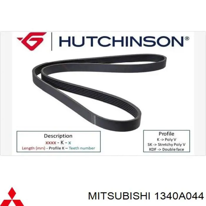 Купить 1340A044 Mitsubishi Ремень генератора