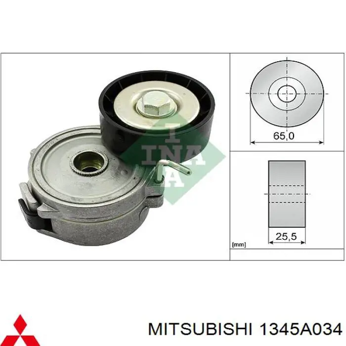 Tensor de correa, correa poli V 1345A034 Mitsubishi