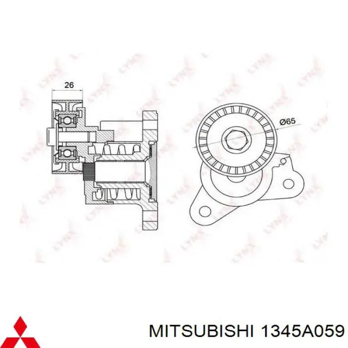Натяжитель приводного ремня 1345A059 Mitsubishi