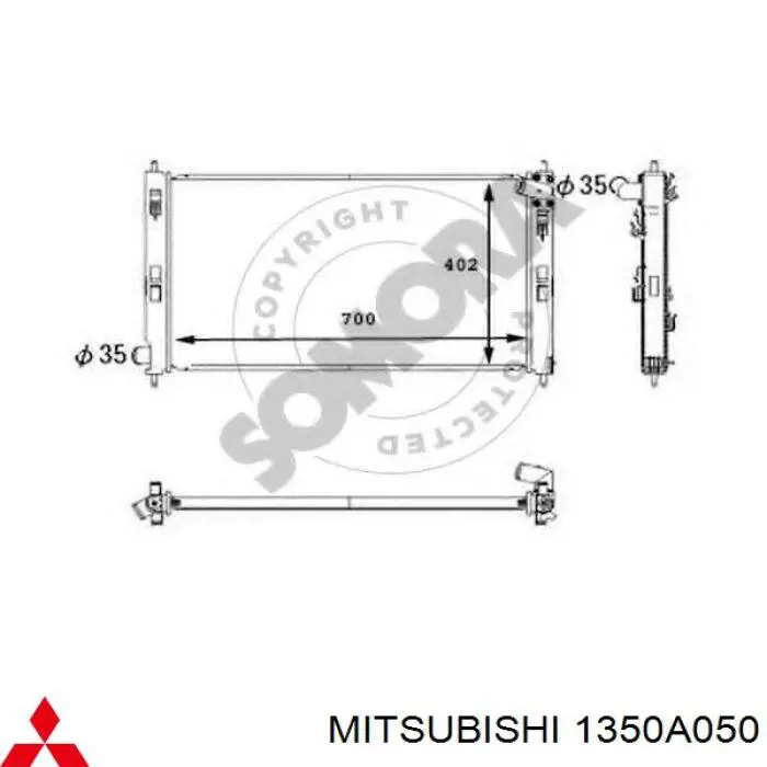 Радиатор 1350A050 Mitsubishi