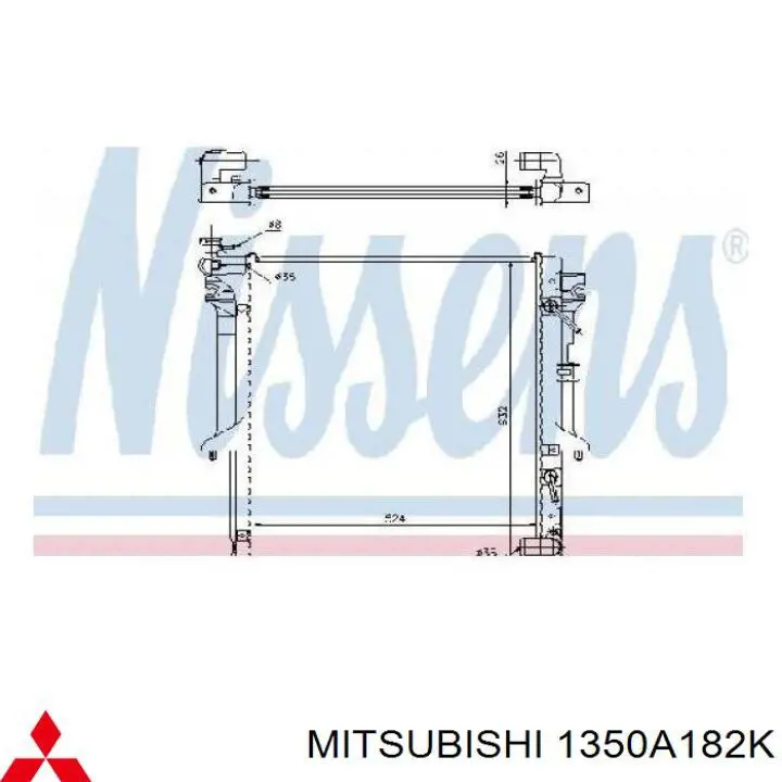 Радиатор охлаждения двигателя Mitsubishi 1350A182K цена, от 79.92 USD